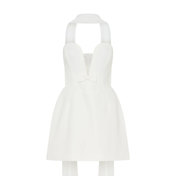 Orellia - Strapless Suiting Mini Dress - Ivory - Picture 2 of 9